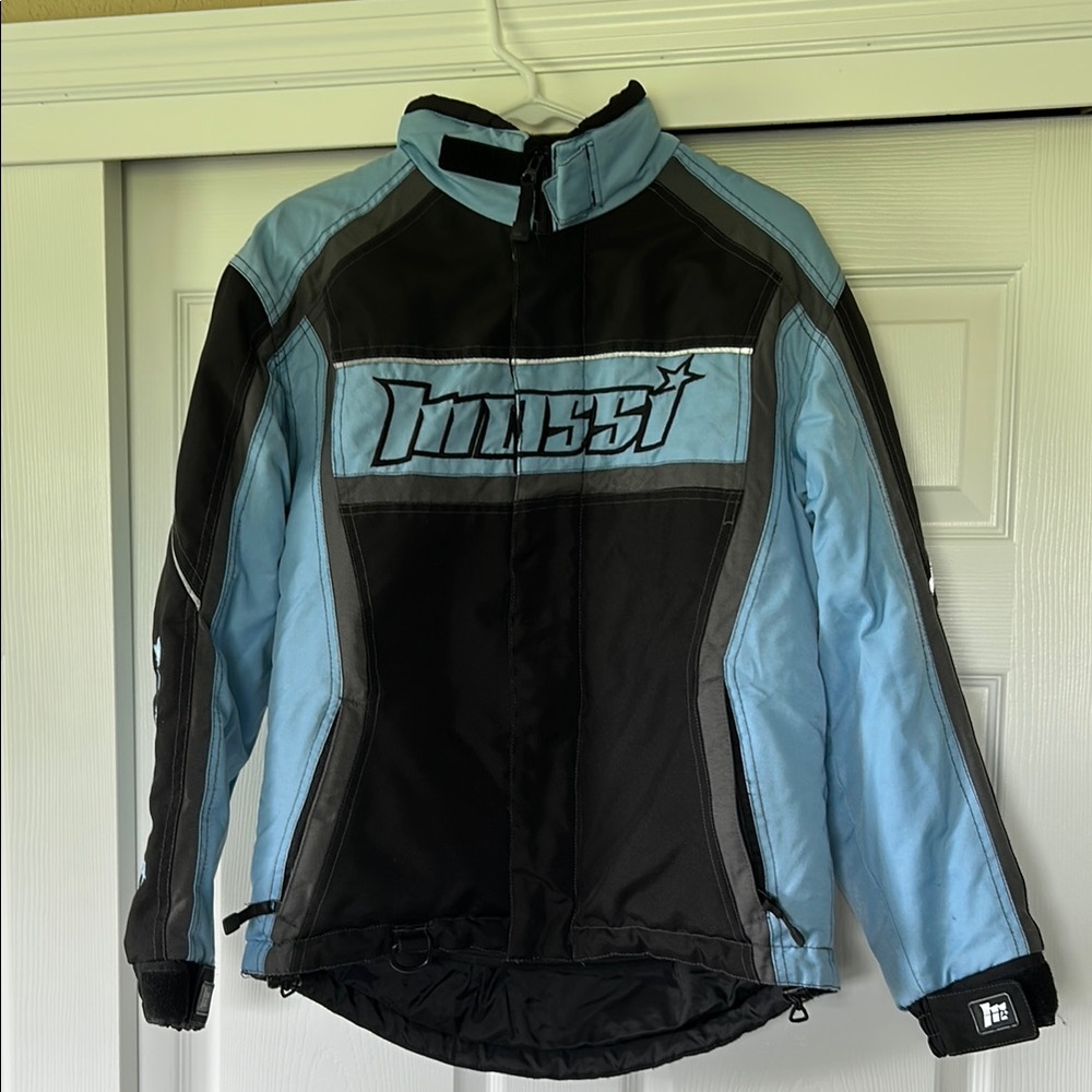 Shi by JOURNEYS Black and Blue Ski Jacket with High Collar